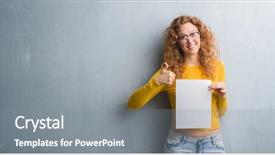  Presentation with young grey maine coon cat - PPT theme with wall holding blank paper sheet background and a  colored foreground