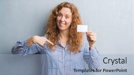  Presentation with grey - Amazing slide deck having wall holding blank visit card backdrop and a  colored foreground