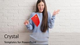  Presentation with china flag - Slide deck consisting of wall holding flag of china background and a  colored foreground