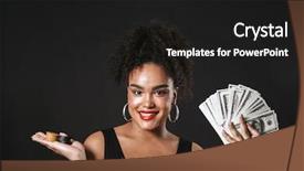  Presentation with happy image - Slides consisting of wall holding money and chips background and a black colored foreground