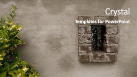  Presentation with scenic - Theme having wall-in-a-scenic-garden background and a gray colored foreground