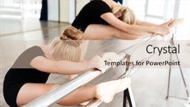  Presentation with ballerina - Amazing PPT theme having wall in ballet school backdrop and a  colored foreground