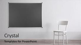  Presentation with blackboard - Beautiful presentation theme featuring wall in empty class room backdrop and a light gray colored foreground