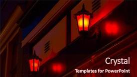  Presentation with lanterns - Presentation enhanced with traditional multicolored fishing boats luzzi background and a ocean colored foreground