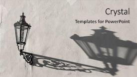  Presentation with city silhouette - Theme featuring wall lantern with real shadow background and a light gray colored foreground