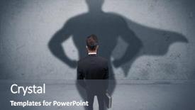  Presentation with superman - Colorful PPT theme enhanced with wall looking at his superman backdrop and a gray colored foreground