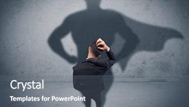  Presentation with superman - Slide deck having wall looking at his superman background and a gray colored foreground