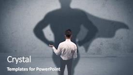  Presentation with superman - Colorful slides enhanced with wall looking at his superman backdrop and a gray colored foreground