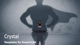  Presentation with superman - Presentation design featuring wall looking at his superman background and a gray colored foreground