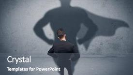  Presentation with superman - Slide set featuring wall looking at his superman background and a gray colored foreground