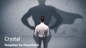  Presentation with superman - Audience pleasing slide deck consisting of wall looking at his superman backdrop and a gray colored foreground