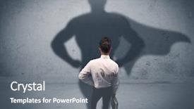  Presentation with superman - Slide deck having wall looking at his superman background and a gray colored foreground