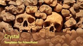  Presentation with human - Beautiful theme featuring catacomb - wall made of human bones backdrop and a tawny brown colored foreground