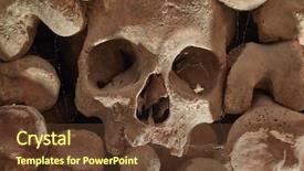  Presentation with human - Audience pleasing presentation theme consisting of catacomb - wall made of human bones backdrop and a tawny brown colored foreground