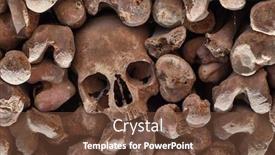  Presentation with human cell receptors - Presentation design enhanced with wall made of human bones background and a tawny brown colored foreground