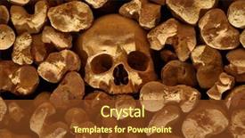  Presentation with human - Slide deck enhanced with catacomb - wall made of human bones background and a tawny brown colored foreground