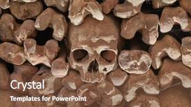  Presentation with human - Cool new slides with catacomb - wall made of human bones backdrop and a tawny brown colored foreground