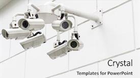  Presentation with surveillance - Colorful theme enhanced with wall mounted surveillance camera backdrop and a white colored foreground
