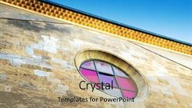  Presentation with sacred western wall - Audience pleasing theme consisting of wall of a chapel backdrop and a coral colored foreground