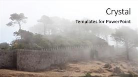  Presentation with fog - PPT layouts enhanced with wall-of-a-fortress background and a white colored foreground
