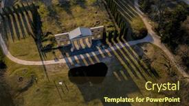  Presentation with castle wall - Presentation design with wall-of-a-ruined-habsburg background and a tawny brown colored foreground