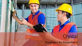  Presentation with control tower - Slide set with wall of a tower background and a red colored foreground
