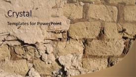  Presentation with vintage interior brick wall - Theme enhanced with wall of adobe bricks background and a coral colored foreground