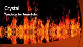  Presentation with fire pump water valve - Cool new presentation theme with emblazoned - wall of fire burning backdrop and a black colored foreground