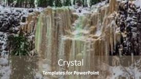 Presentation with fall waterfall - Colorful presentation theme enhanced with wall-of-frozen-water-multicolored backdrop and a gray colored foreground