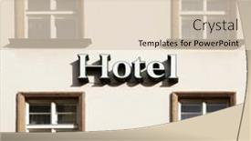  Presentation with windows - Cool new slide deck with wall of hotel close-up backdrop and a lemonade colored foreground