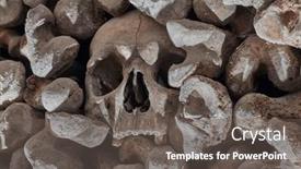  Presentation with human - Slides with wall-of-human-bones background and a gray colored foreground