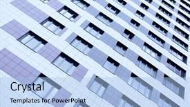  Presentation with modern building - PPT theme enhanced with wall of modern apartment building background and a light blue colored foreground
