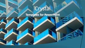  Presentation with apartment - Amazing presentation design having wall-of-modern-apartment-house backdrop and a teal colored foreground
