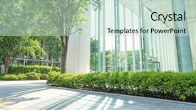  Presentation with green office - PPT theme featuring wall of modern office building background and a soft green colored foreground