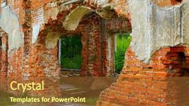  Presentation with castle wall - Amazing PPT layouts having wall of old castle ruins backdrop and a tawny brown colored foreground