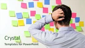  Presentation with sticky notes - Slide deck consisting of wall of sticky notes background and a cream colored foreground