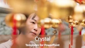  Presentation with golden belt - Colorful presentation theme enhanced with wall on wenwu temple taiwan backdrop and a coral colored foreground