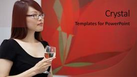  Presentation with art exhibition - PPT theme with wall paintings in art background and a red colored foreground