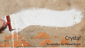  Presentation with concrete wall grunge concrete - PPT theme consisting of wall panel grunge white light background and a coral colored foreground