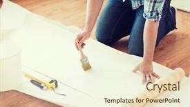  Presentation with repair - Presentation having wall paper - repair building and home concept background and a cream colored foreground