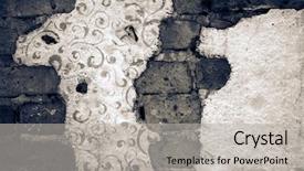  Presentation with wall falling - Cool new slide deck with wall plater falling off monochrome backdrop and a light gray colored foreground