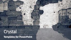  Presentation with wall falling - PPT theme enhanced with wall plater falling off monochrome background and a dark gray colored foreground