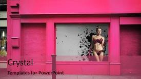  Presentation with facade - Colorful presentation theme enhanced with wall poster - billboard on facade backdrop and a coral colored foreground