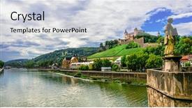  Presentation with rural farms and towns - Amazing presentation theme having wall river - landmarks and beautiful towns backdrop and a lemonade colored foreground