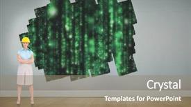  Presentation with matrix green - Beautiful theme featuring wall showing green matrix backdrop and a  colored foreground