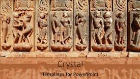  Presentation with udaipur - PPT theme consisting of wall-stone-carvings-in-indian background and a coral colored foreground