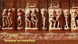  Presentation with india temple - Beautiful presentation featuring wall-stone-carvings-in-indian backdrop and a tawny brown colored foreground