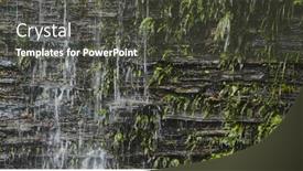  Presentation with fall - Colorful slides enhanced with wall stones and water fall backdrop and a dark gray colored foreground