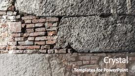  Presentation with stacked stone wall - Amazing PPT layouts having wall structure with various foundation backdrop and a gray colored foreground