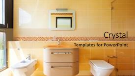  Presentation with bathroom - Slides featuring wall tile - beautiful orange bathroom background and a yellow colored foreground
